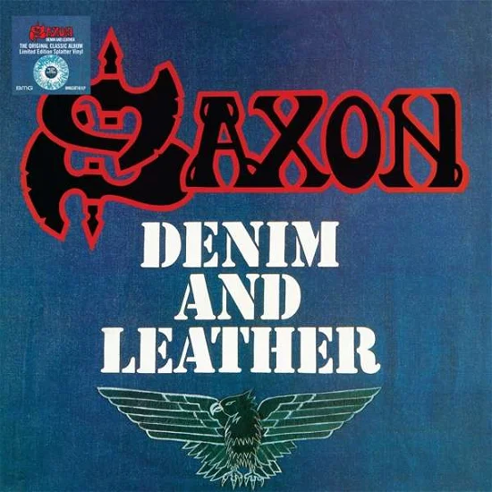 Saxon - Denim And Leather (LP Blue With White & Grey Splatter)