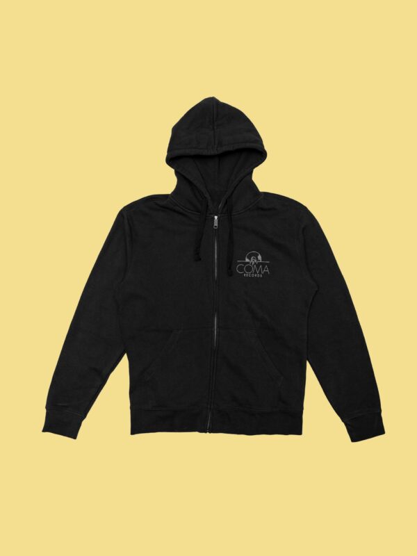 Coma Records Black Hooded Sweatshirt with Zipper