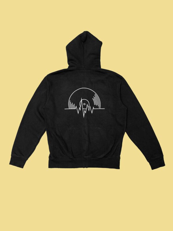 Coma Records Black Hooded Sweatshirt with Zipper