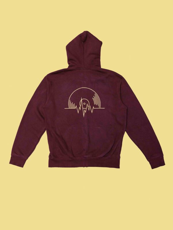 Coma Records Burgundy Hooded Sweatshirt with Zipper